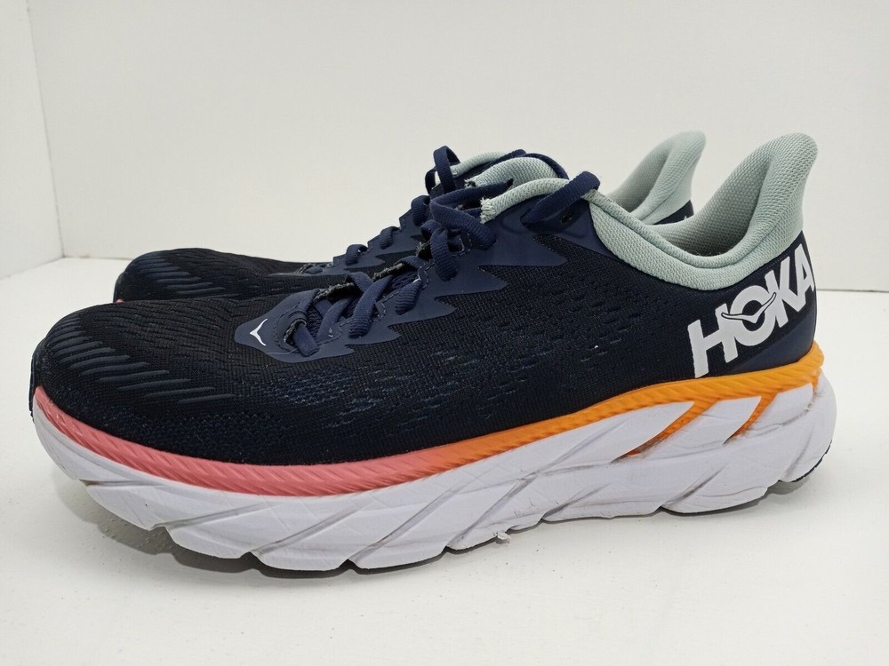 Hoka One One Clifton 7 Women's Running Shoes Size 10 Navy Iris Blue Hazel